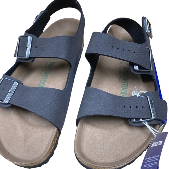 *sold* NIB Birkenstock Milano BS Black Men 10 / 43 EU Regular Slingback - Picture 2 of 3